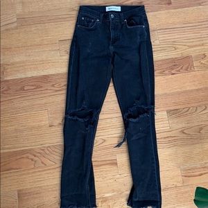 Reformation Ripped Black Jeans